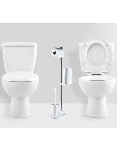 Ensemble support brosse WC et porte-papier toilettes  - Nos catégories 